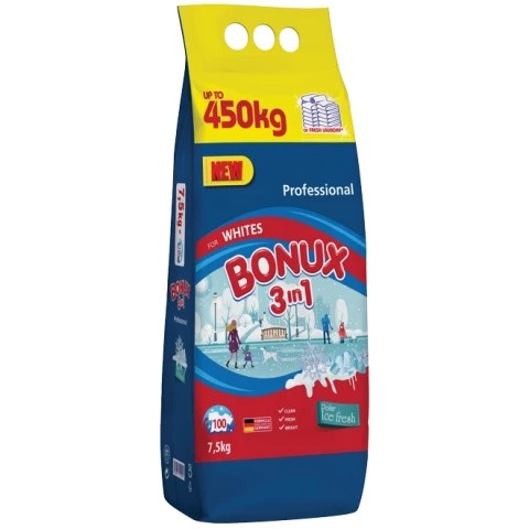 Bonux 100 dávek/7.5kg 3v1 - Drogerie Prací prostředky Prací prášky nad 60 dávek